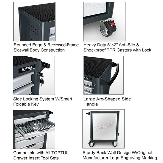 Tủ đựng đồ nghề 7 ngăn cao cấp Toptul TCAM0703 Tủ đựng đồ nghề 7 ngăn cao cấp Toptul TCAM0703